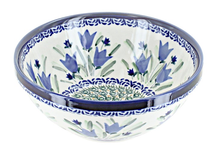 Zaklady Blue Tulip Small Serving Piece — Polish Pottery