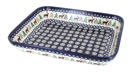 Zaklady Reindeer Pine Medium Bakeware — Polish Pottery