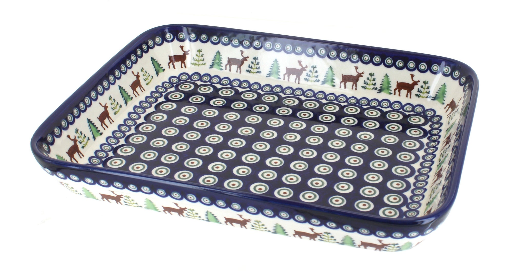 Zaklady Reindeer Pine Medium Bakeware — Polish Pottery