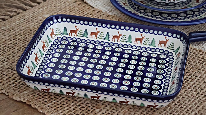 Zaklady Reindeer Pine Medium Bakeware — Polish Pottery