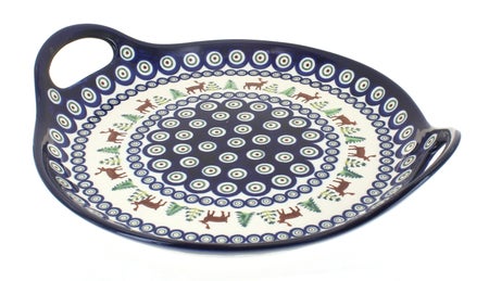 Zaklady Reindeer Pine Large Serving Piece — Polish Pottery