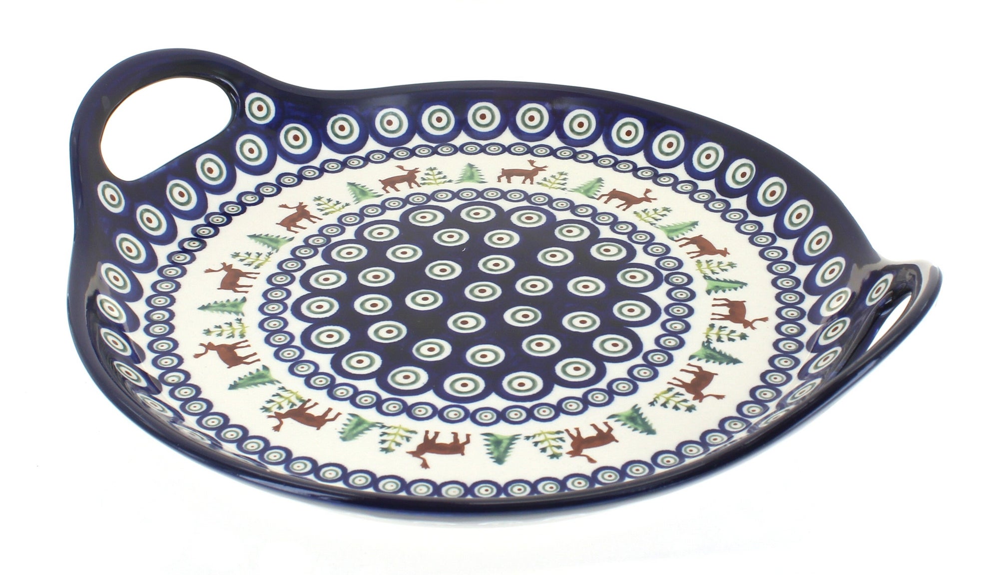 Zaklady Reindeer Pine Large Serving Piece — Polish Pottery