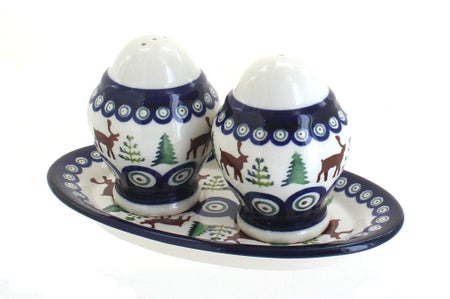 Zaklady Reindeer Pine Salt & Pepper Shaker — Polish Pottery
