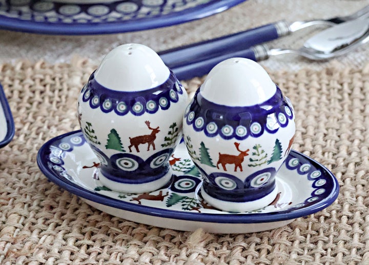 Zaklady Reindeer Pine Salt & Pepper Shaker — Polish Pottery