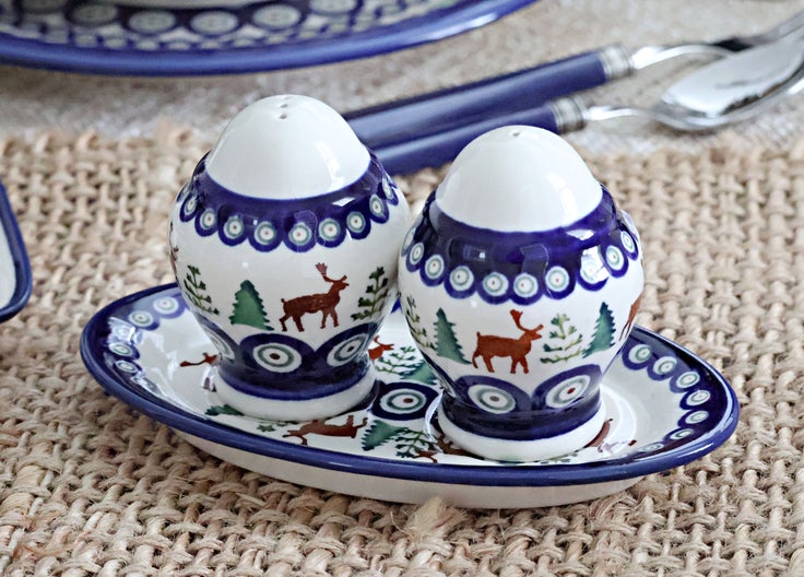 Detail image of Zaklady Reindeer Pine Salt & Pepper Shaker — Polish Pottery