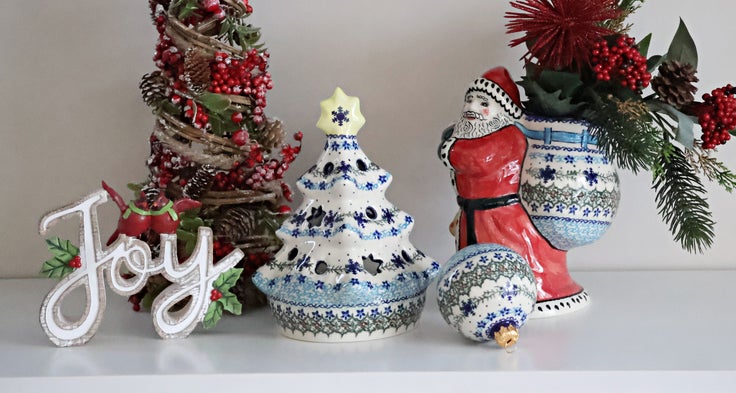 Detail image of Vena Winter Celebration Figurine — Polish Pottery