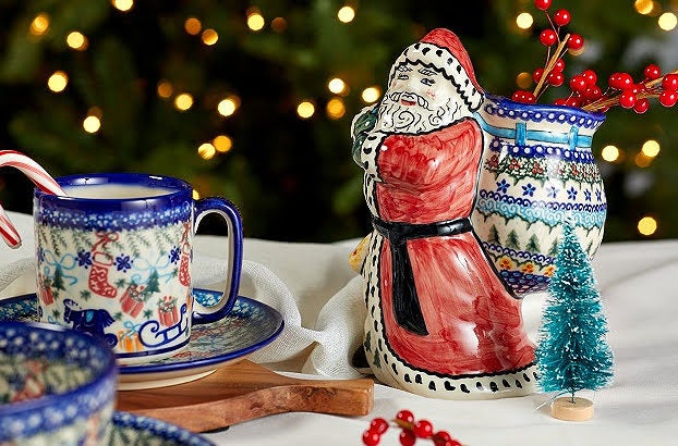 Detail image of Vena Holiday Pine Figurine — Polish Pottery