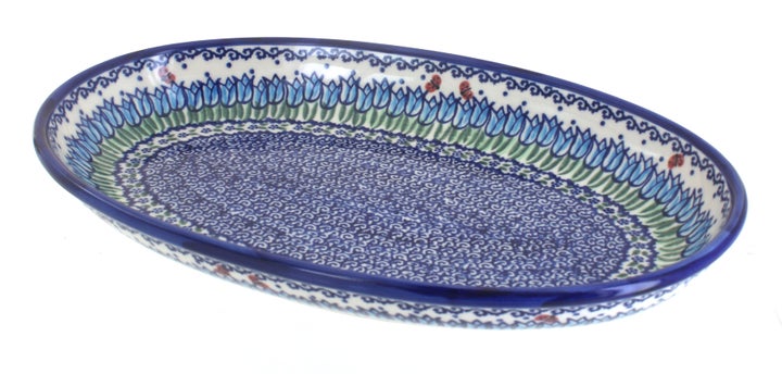Vena Garden Tulip Large Serving Piece — Polish Pottery