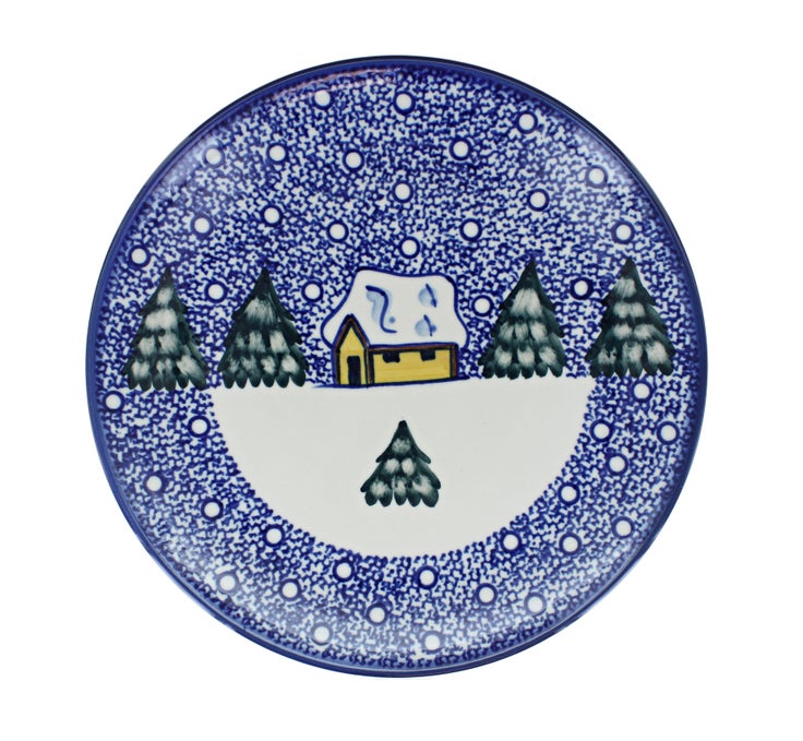 Detail image of WR Unikat Winter Forest Dining Plates & Bowls — Polish Pottery