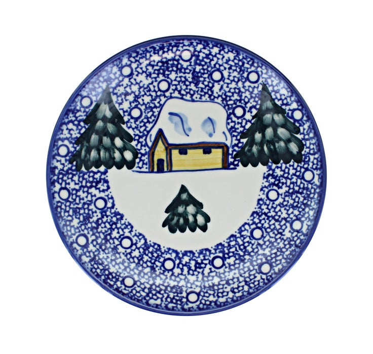 Detail image of WR Unikat Winter Forest Dining Plates & Bowls — Polish Pottery