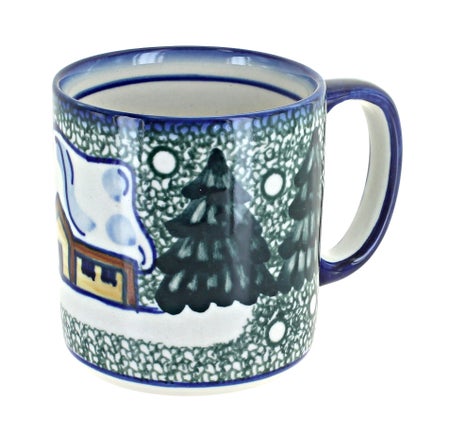 WR Unikat Winter Forest Mug — Polish Pottery