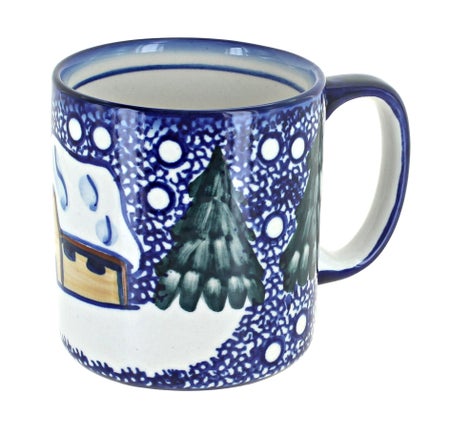 WR Unikat Winter Forest Mug — Polish Pottery