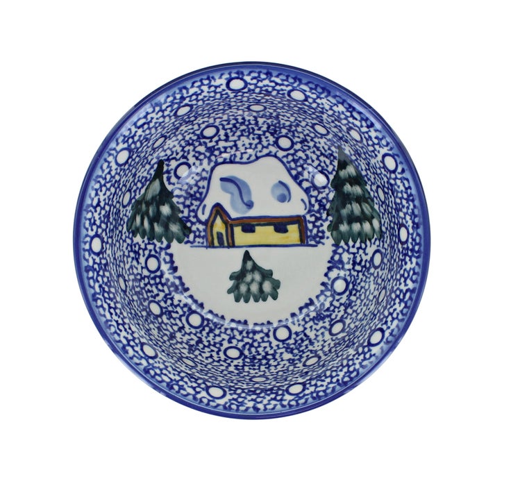 Detail image of WR Unikat Winter Forest Dining Plates & Bowls — Polish Pottery