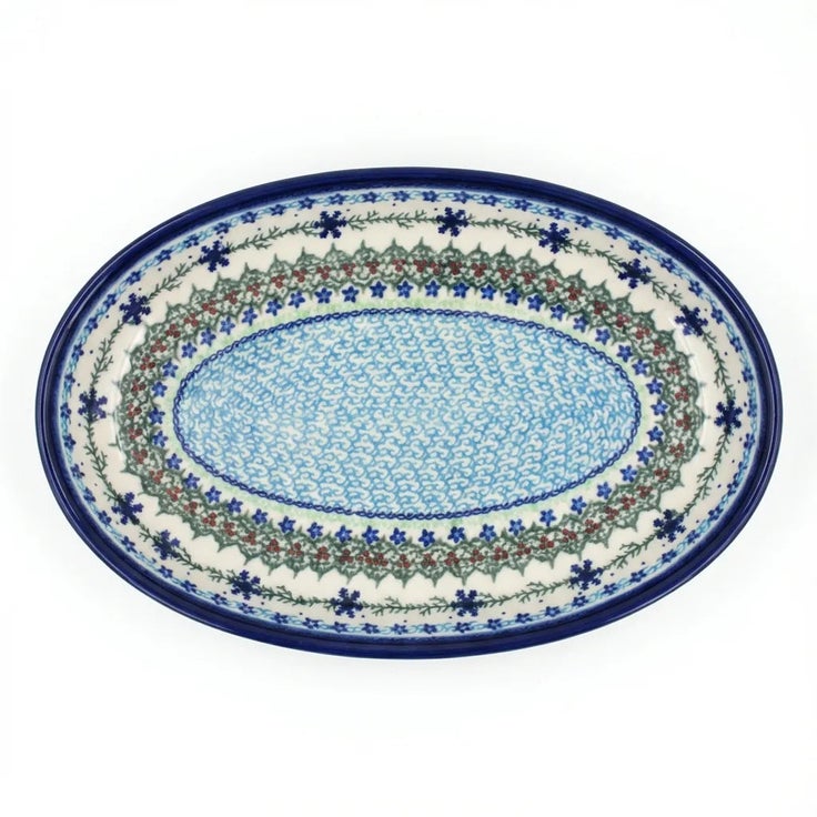 Detail image of Vena Winter Celebration Large Serving Piece — Polish Pottery