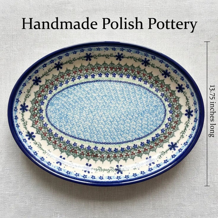 Detail image of Vena Winter Celebration Large Serving Piece — Polish Pottery