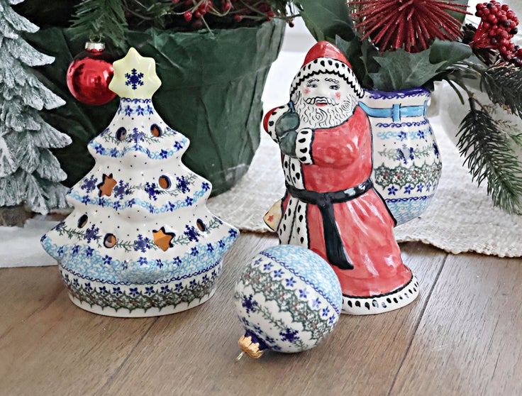Detail image of Vena Winter Celebration Luminary — Polish Pottery