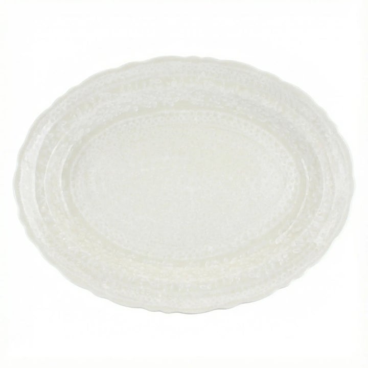 Manufaktura White Lace Large Serving Piece — Polish Pottery