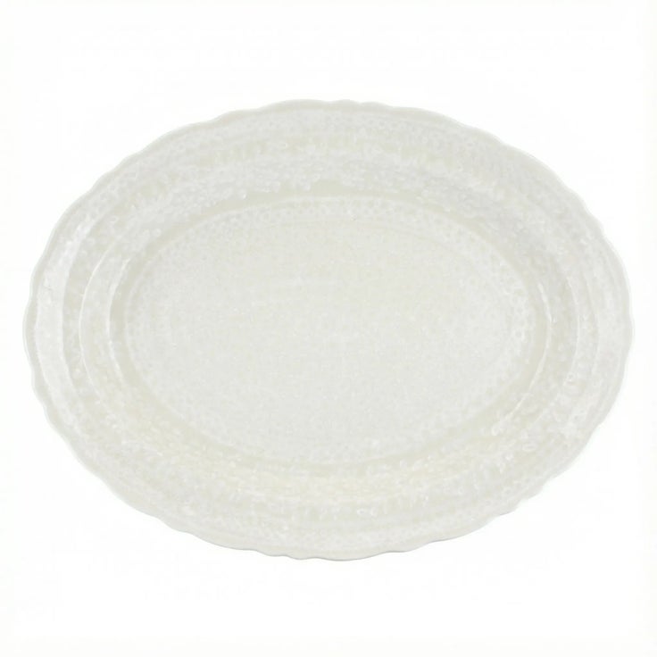 Detail image of Manufaktura White Lace Large Serving Piece — Polish Pottery