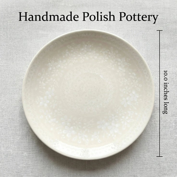 Detail image of Manufaktura White Lace Dining Plates & Bowls — Polish Pottery