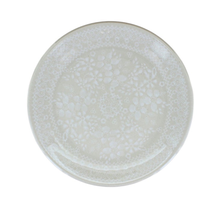 Detail image of Manufaktura White Lace Dining Plates & Bowls — Polish Pottery