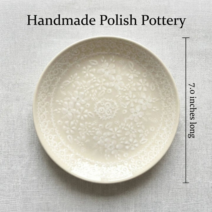 Manufaktura White Lace Dining Plates & Bowls — Polish Pottery