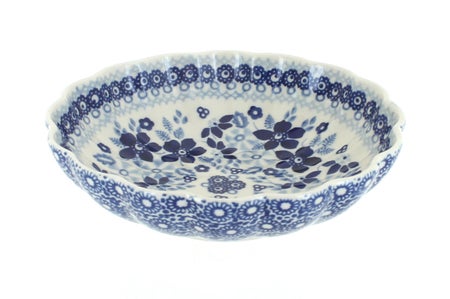Manufaktura Vintage Blue Daisy Small Serving Piece — Polish Pottery