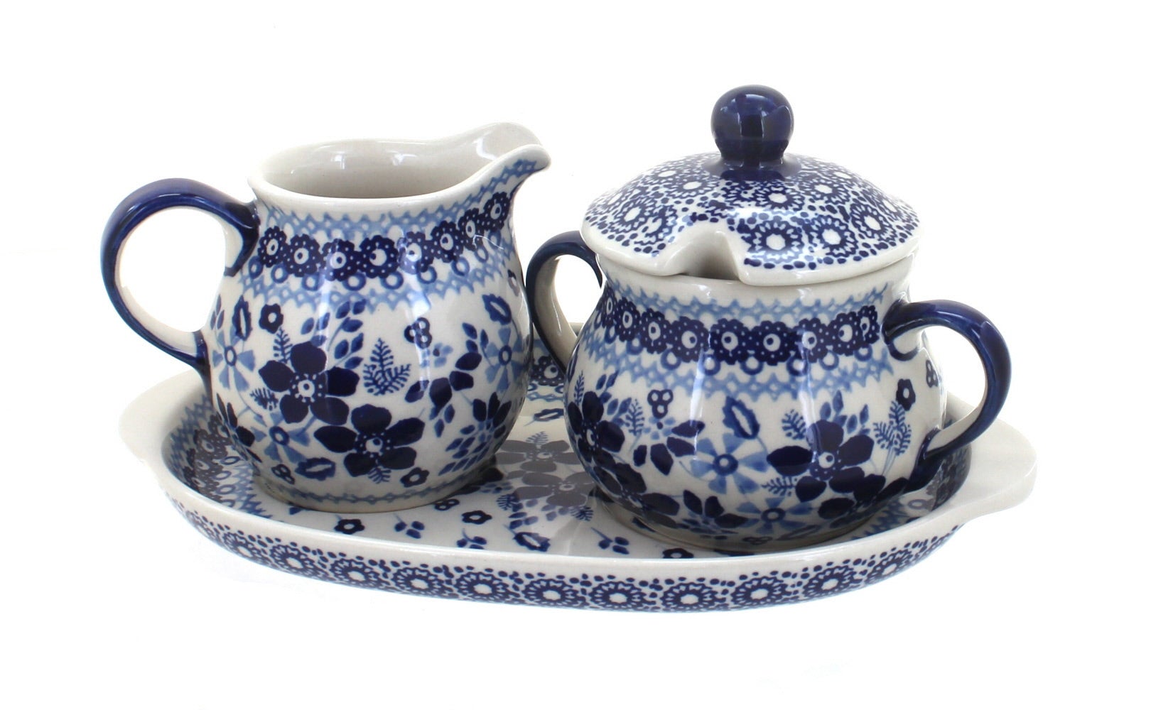 Manufaktura Vintage Blue Daisy Coffee & Tea Accessories — Polish Pottery