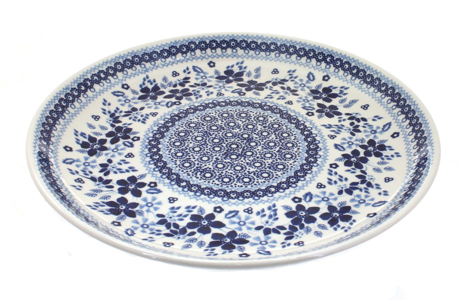Manufaktura Vintage Blue Daisy Dining Plates & Bowls — Polish Pottery