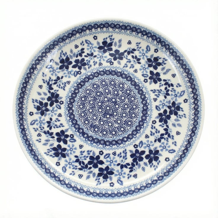 Detail image of Manufaktura Vintage Blue Daisy Dining Plates & Bowls — Polish Pottery
