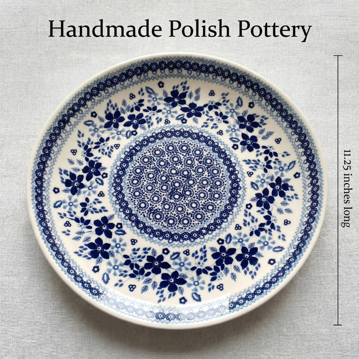 Manufaktura Vintage Blue Daisy Dining Plates & Bowls — Polish Pottery