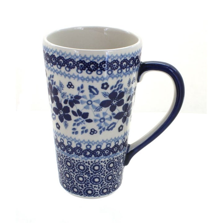 Manufaktura Vintage Blue Daisy Mug — Polish Pottery