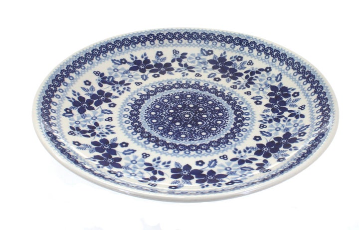 Manufaktura Vintage Blue Daisy Dining Plates & Bowls — Polish Pottery
