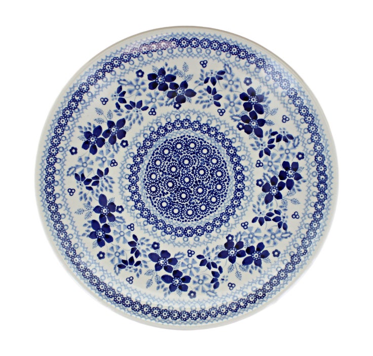 Detail image of Manufaktura Vintage Blue Daisy Dining Plates & Bowls — Polish Pottery