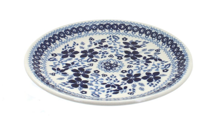 Manufaktura Vintage Blue Daisy Dining Plates & Bowls — Polish Pottery