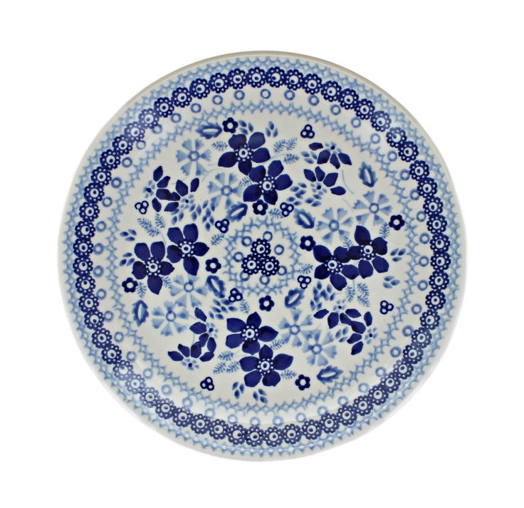 Detail image of Manufaktura Vintage Blue Daisy Dining Plates & Bowls — Polish Pottery