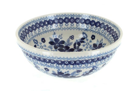 Manufaktura Vintage Blue Daisy Dining Plates & Bowls — Polish Pottery