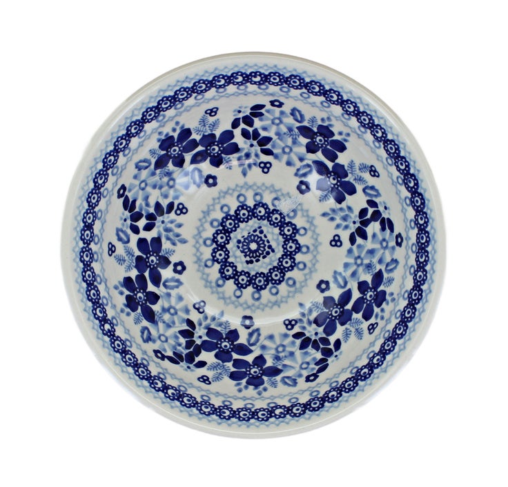 Detail image of Manufaktura Vintage Blue Daisy Dining Plates & Bowls — Polish Pottery