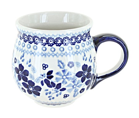 Manufaktura Vintage Blue Daisy Mug — Polish Pottery