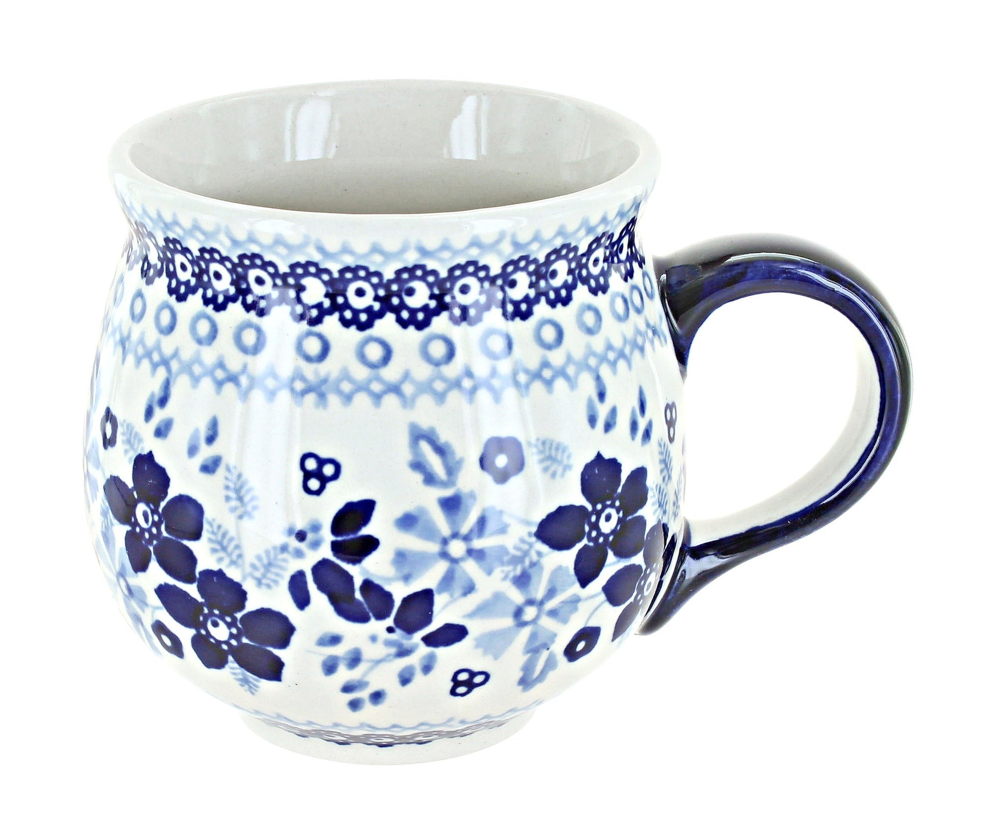 Manufaktura Vintage Blue Daisy Mug — Polish Pottery