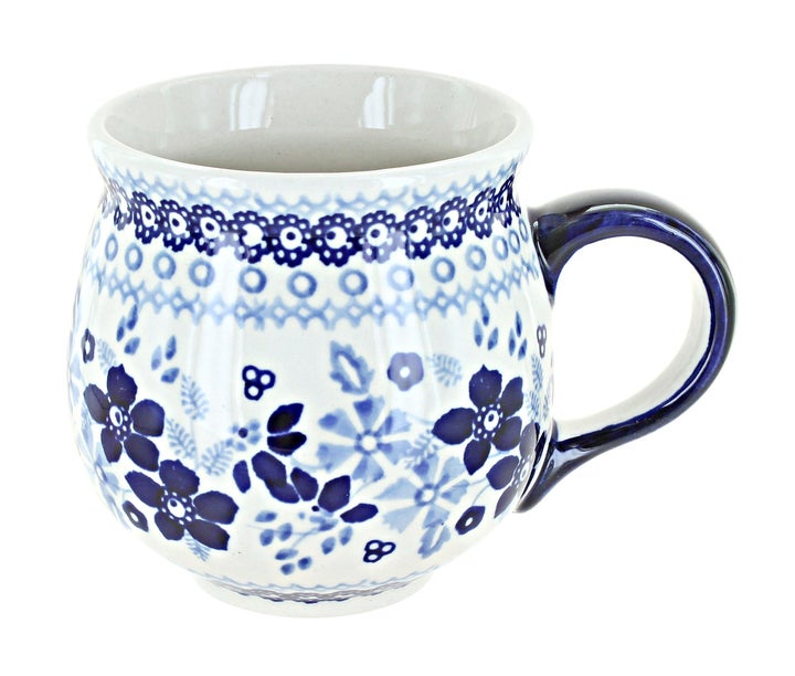 Manufaktura Vintage Blue Daisy Mug — Polish Pottery