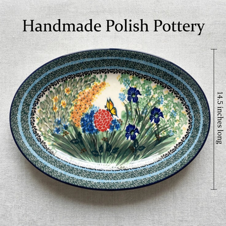 Detail image of Ceramika Artystyczna Teresa Large Serving Piece — Polish Pottery