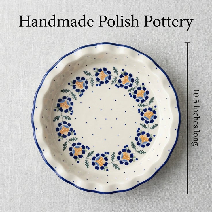Detail image of Manufaktura Sunflower Pie Plate — Polish Pottery