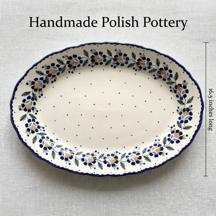 Detail image of Manufaktura Sunflower Large Serving Piece — Polish Pottery