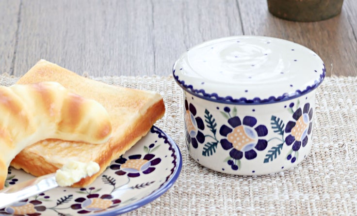 Detail image of Manufaktura Sunflower Butter Dish — Polish Pottery