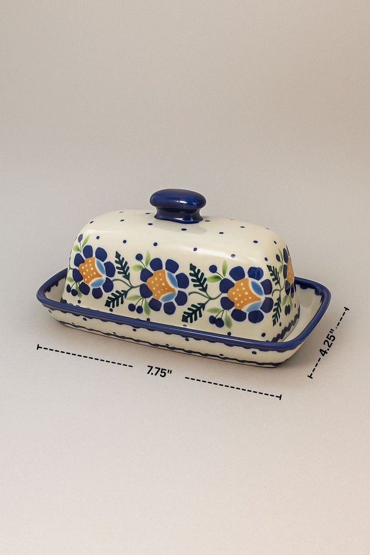 Manufaktura Sunflower Butter Dish — Polish Pottery