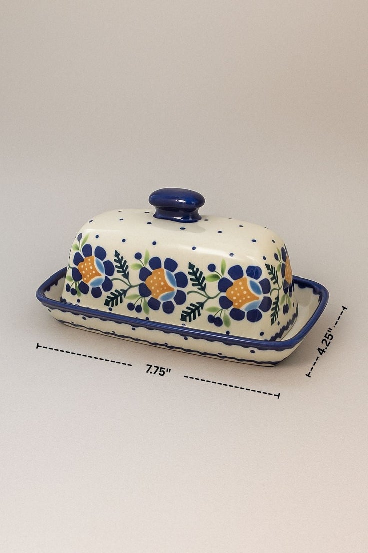 Detail image of Manufaktura Sunflower Butter Dish — Polish Pottery