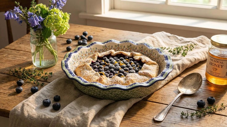 Detail image of Manufaktura Summer Vine Pie Plate — Polish Pottery
