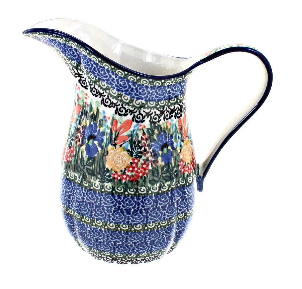 Ceramika Artystyczna Summer Blooms Pitcher — Polish Pottery