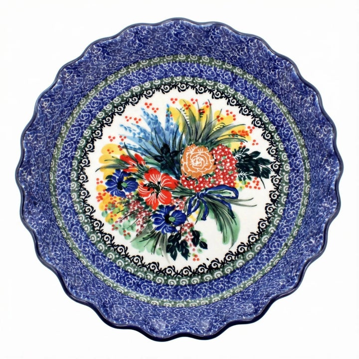 Ceramika Artystyczna Summer Blooms Pie Plate — Polish Pottery