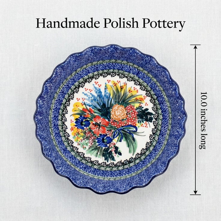 Detail image of Ceramika Artystyczna Summer Blooms Pie Plate — Polish Pottery